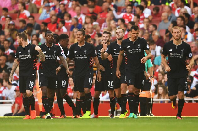 LONDON, ENGLAND - AUGUST 14:  Adam Lallana of Liverpool celebrates scoring his team's second goal during the Premier League match between Arsenal and Liverpool at Emirates Stadium on August 14, 2016 in London, England.  (Photo by Mike Hewitt/Getty Images)