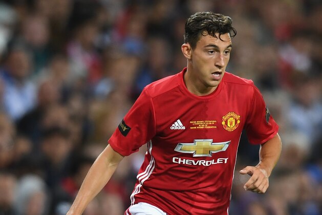 MANCHESTER, ENGLAND - AUGUST 03: Matteo Darmian of Manchester United in action during the Wayne Rooney Testimonial match between Manchester United and Everton at Old Trafford on August 3, 2016 in Manchester, England.  (Photo by Michael Regan/Getty Images)