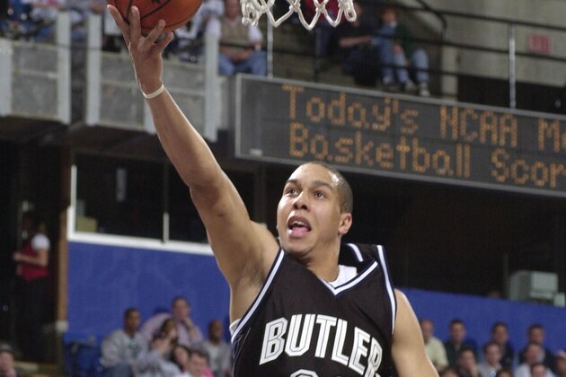 18 Mar 2001:   Joel Cornette #33 of the Butler Bulldog takes a layup against the Arizona Wildcats during the Second round of the NCAA Tournament at Kemper Arena in Kansas City, Missouri.  The Arizona Wildcats defeat the Butler Bulldogs 73 - 52. DIGITAL IMAGE  Mandatory Credit: Elsa/Allsport