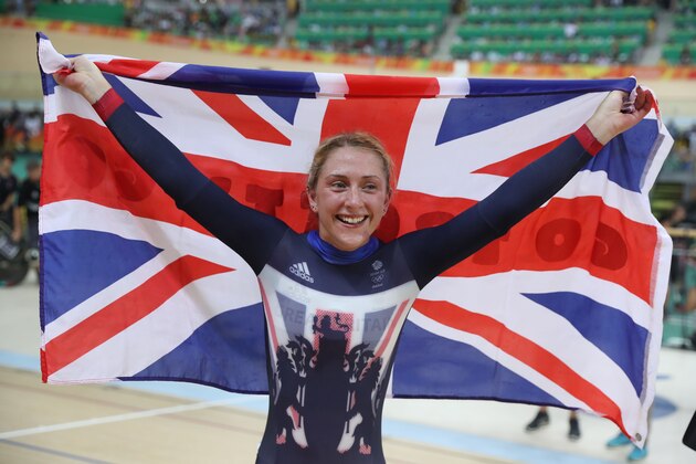 RIO DE JANEIRO, BRAZIL - AUGUST 16:  Laura Trott of Great Britain celebrates victory in the Women's Omnium at Rio Olympic Velodrome on August 16, 2016 in Rio de Janeiro, Brazil. (Photo by Ian MacNicol/Getty Images)