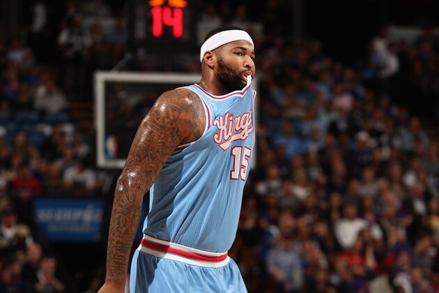 SACRAMENTO, CA - FEBRUARY 26:  DeMarcus Cousins #15 of the Sacramento Kings bites his jersey during their game against the Los Angeles Clippers at Sleep Train Arena on February 26, 2016 in Sacramento, California. NOTE TO USER: User expressly acknowledges and agrees that, by downloading and or using this photograph, User is consenting to the terms and conditions of the Getty Images License Agreement.  (Photo by Ezra Shaw/Getty Images)