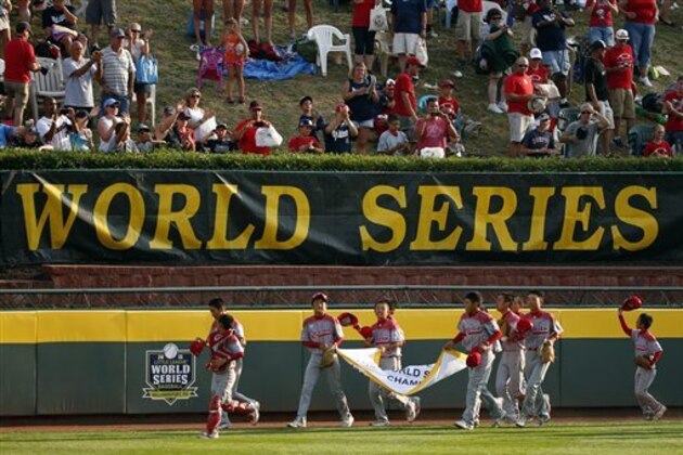 The Little League World Champions from Japan take a victory lap of the outfield at Lamade Stadium after the Little League World Series Championship baseball game against Lewisberry, Pa. in South Williamsport, Pa., Sunday, Aug. 30, 2015. Japan won 18-11. (AP Photo/Gene J. Puskar) The Little League World Champions from Japan take a victory lap of the outfield at Lamade Stadium after the Little League World Series Championship baseball game against Lewisberry, Pa. in South Williamsport, Pa., Sunday, Aug. 30, 2015. Japan won 18-11. (AP Photo/Gene J. Puskar)