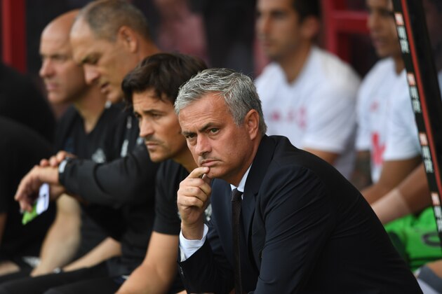 BOURNEMOUTH, ENGLAND - AUGUST 14:  Jose Mourinho of Manchester United looks on before the Premier League match between AFC Bournemouth and Manchester United  at Vitality Stadium on August 14, 2016 in Bournemouth, England.  (Photo by Stu Forster/Getty Images)