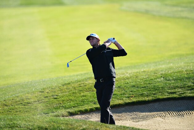 PRAGUE, CZECH REPUBLIC - AUGUST 18: Thomas Pieters of Belgium takes his second shot on the 10th hole during day one of the D+D REAL Czech Masters at Albatross Golf Resort on August 18, 2016 in Prague, Czech Republic.  (Photo by Richard Martin-Roberts/Getty Images)