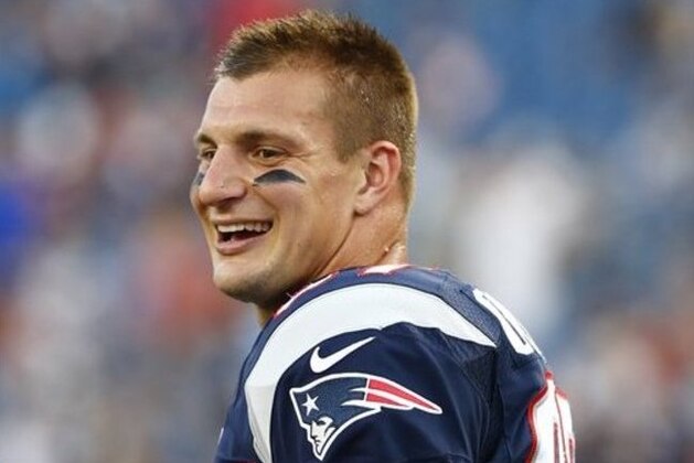 New England Patriots tight end Rob Gronkowski before a preseason NFL football game against the New Orleans Saints Thursday, Aug. 11, 2016, in Foxborough, Mass. (AP Photo/Winslow Townson)