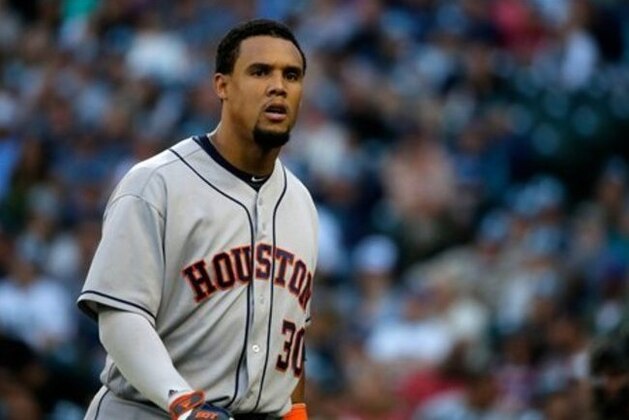 Houston Astros' Carlos Gomez walks to the dugout during a baseball game against the Seattle Mariners, Friday, July 15, 2016, in Seattle. (AP Photo/Ted S. Warren)