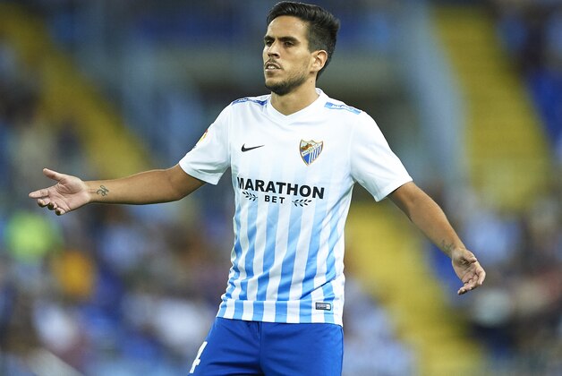 MALAGA, SPAIN - AUGUST 19: Jose Luis Garcia 'Recio' of Malaga CF reacts during the match between Malaga CF vs CA Osasuna as part of La Liga at Estadio La Rosaleda on August 19, 2016 in Malaga, Spain. (Photo by Aitor Alcalde Colomer/Getty Images)