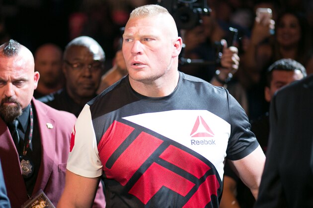 LAS VEGAS, NV - JULY 9: Brock Lesnar walks to the Octagon for his fight against Daniel Cornier during the UFC 200 event at T-Mobile Arena on July 9, 2016 in Las Vegas, Nevada. (Photo by Rey Del Rio/Getty Images)