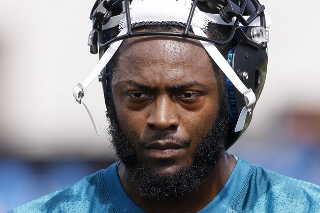 JACKSONVILLE, FL - MAY 27: Runningback Bernard Pierce #30 of the Jacksonville Jaguars during his team OTA's at Everbank Field Stadium at the Florida Blue Health and Wellness Practice Fields on May 27, 2015 in Jacksonville, Florida. (Photo by Don Juan Moore/Getty Images)