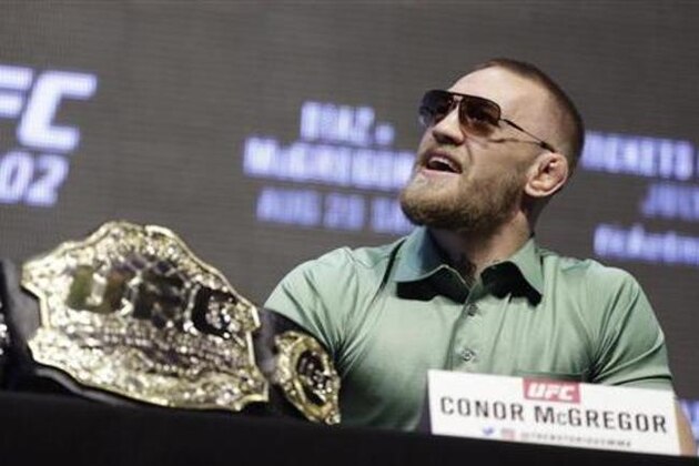 Conor McGregor speaks during a UFC 202 mixed martial arts news conference, Thursday, July 7, 2016, in Las Vegas. McGregor is scheduled to fight Nate Diaz at UFC 202 in Las Vegas. (AP Photo/John Locher)