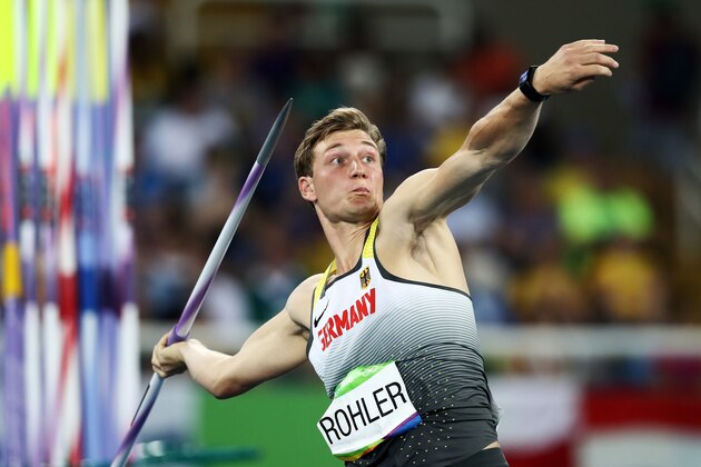 RIO DE JANEIRO, BRAZIL - AUGUST 17:  Thomas Rohler of Germany competes in the Men's Javelin Throw Qualifying Round on Day 12 of the Rio 2016 Olympic Games at the Olympic Stadium on August 17, 2016 in Rio de Janeiro, Brazil.  (Photo by Alexander Hassenstein/Getty Images)