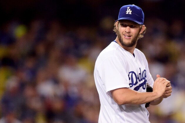 LOS ANGELES, CA - JUNE 20:  Clayton Kershaw #22 of the Los Angeles Dodgers reacts to his wild pitch during the seventh inning against the Washington Nationals at Dodger Stadium on June 20, 2016 in Los Angeles, California.  (Photo by Harry How/Getty Images)