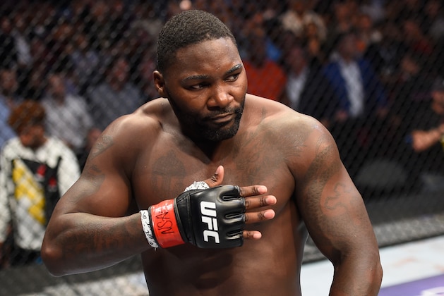 LAS VEGAS, NV - AUGUST 20:  Anthony Johnson celebrates after defeating Glover Teixeira of Brazil in their light heavyweight bout during the UFC 202 event at T-Mobile Arena on August 20, 2016 in Las Vegas, Nevada.  (Photo by Josh Hedges/Zuffa LLC/Zuffa LLC via Getty Images)