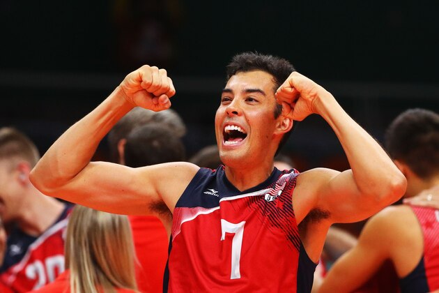 RIO DE JANEIRO, BRAZIL - AUGUST 21: Kawika Shoji of United States celebrates as the United States secure the bronze medal during the Men's Bronze Medal Match between United States and Russia on Day 16 of the Rio 2016 Olympic Games at Maracanazinho on August 21, 2016 in Rio de Janeiro, Brazil. (Photo by Tom Pennington/Getty Images) RIO DE JANEIRO, BRAZIL - AUGUST 21: Kawika Shoji of United States celebrates as the United States secure the bronze medal during the Men's Bronze Medal Match between United States and Russia on Day 16 of the Rio 2016 Olympic Games at Maracanazinho on August 21, 2016 in Rio de Janeiro, Brazil. (Photo by Tom Pennington/Getty Images)