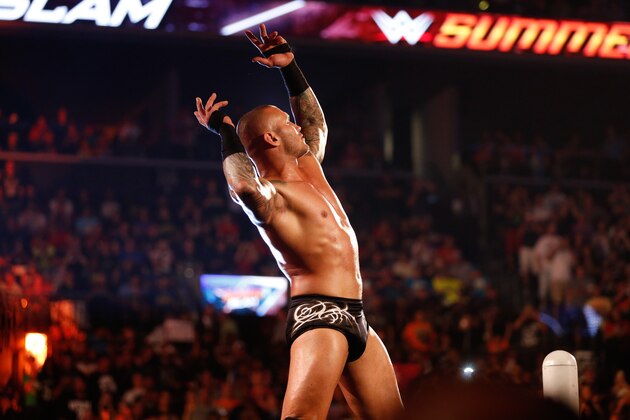 NEW YORK, NY - AUGUST 23:  Randy Orton enters the ring at the WWE SummerSlam 2015  at Barclays Center of Brooklyn on August 23, 2015 in New York City.  (Photo by JP Yim/Getty Images)