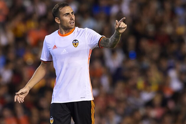 VALENCIA, SPAIN - AUGUST 13:  Paco Alcacer of Valencia reacts during the pre-season friendly match between Valencia CF and AC Fiorentina at Estadio Mestalla on August 13, 2016 in Valencia, Spain.  (Photo by Manuel Queimadelos Alonso/Getty Images)