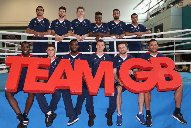 SHEFFIELD, ENGLAND - JUNE 30:  (Back L-R) Muhammad Ali, Joe Cordina, Savannah Marshall, Nicola Adams, Qais Ashfaq and Galal Yafai, (Front L-R) Lawrence Okolie, Josh Kelly, Joshua Buatsi, Pat McCormack, Anthony Fowler and Joe Joyce of Great Britain during the Announcement of Boxing Athletes Named in Team GB for the Rio 2016 Olympic Games at the Institute of Sport on June 30, 2016 in Sheffield, England.  (Photo by Nigel Roddis/Getty Images)