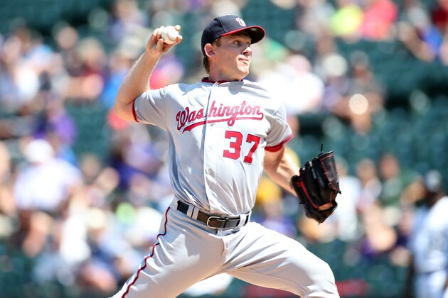 DENVER, CO - AUGUST 17: Stephen Strasburg #37 of the Washington Nationals pitches during the game against the Colorado Rockies at Coors Field on August 17, 2016 in Denver, Colorado. The Rockies defeated the Nationals 12-10. (Photo by Rob Leiter/MLB Photos via Getty Images) DENVER, CO - AUGUST 17: Stephen Strasburg #37 of the Washington Nationals pitches during the game against the Colorado Rockies at Coors Field on August 17, 2016 in Denver, Colorado. The Rockies defeated the Nationals 12-10. (Photo by Rob Leiter/MLB Photos via Getty Images)