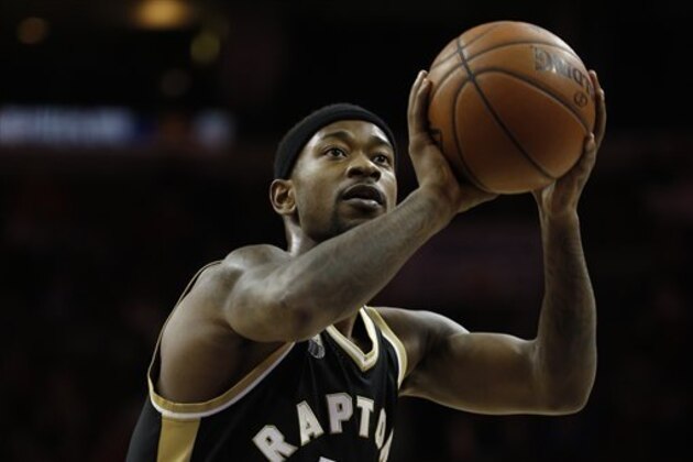 Toronto Raptors' Terrence Ross in action during an NBA basketball game against the Philadelphia 76ers, Saturday, Jan. 9, 2016, in Philadelphia. (AP Photo/Matt Slocum)