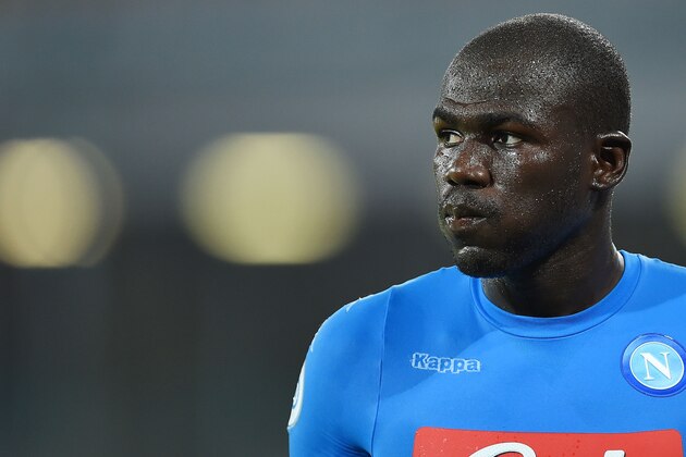 NAPLES, ITALY - AUGUST 01:  Napoli's player Kalidou Koulibaly looks during the pre-season friendly match between SSC Napoli and OGC Nice at Stadio San Paolo on August 1, 2016 in Naples, Italy.  (Photo by Francesco Pecoraro/Getty Images)