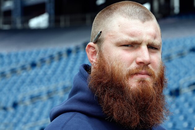 FOXBORO, MA - MAY 15:  Bryan Stork from Florida State, a fourth-round draft selection, speaks to the media during the New England Patriots Rookie Minicamp  at Gillette Stadium on May 15, 2014 in Foxboro, Massachusetts. (Photo by Jim Rogash/Getty Images)