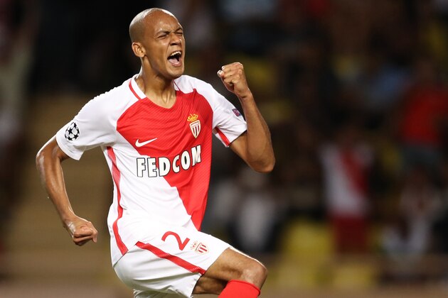 Monaco's Brazilian defender Fabinho celebrates after scoring a goal during the UEFA Champions League second leg play off football match between AS Monaco and Villarreal CF on August 23, 2016 at the Louis II Stadium in Monaco. / AFP / VALERY HACHE        (Photo credit should read VALERY HACHE/AFP/Getty Images)