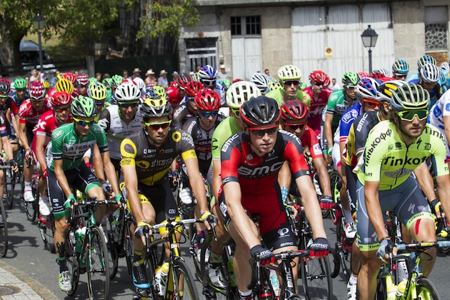 The pack takes the start of the 7th stage of the 71st edition of 'La Vuelta' Tour of Spain, a 158,5 km route between Maceda to Puebla de Sanabria on August 26, 2016. / AFP / JAIME REINA (Photo credit should read JAIME REINA/AFP/Getty Images) The pack takes the start of the 7th stage of the 71st edition of 'La Vuelta' Tour of Spain, a 158,5 km route between Maceda to Puebla de Sanabria on August 26, 2016. / AFP / JAIME REINA (Photo credit should read JAIME REINA/AFP/Getty Images)