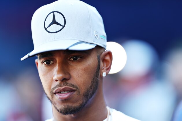 SPA, BELGIUM - AUGUST 25: Lewis Hamilton of Great Britain and Mercedes GP talks to the media during previews ahead of the Formula One Grand Prix of Belgium at Circuit de Spa-Francorchamps on August 25, 2016 in Spa, Belgium.  (Photo by Mark Thompson/Getty Images)
