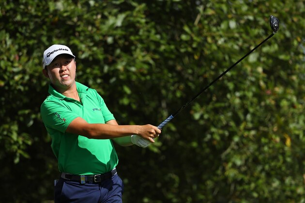 AALBORG, DENMARK - AUGUST 27:  David Lipsky of the United States tees off on the 1st hole during the third round of Made in Denmark at Himmerland Golf & Spa Resort on August 27, 2016 in Aalborg, Denmark.  (Photo by Andrew Redington/Getty Images)