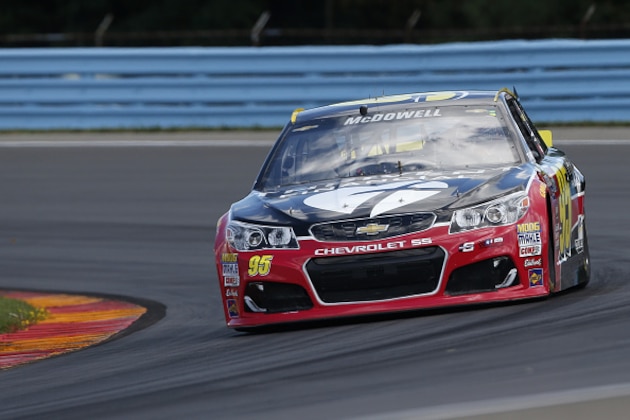WATKINS GLEN, NY - AUGUST 06:  Michael McDowell, driver of the #95 Thrivent Financial Chevrolet, drives during qualifying for the NASCAR Sprint Cup Series Cheez-It 355 at Watkins Glen International on August 6, 2016 in Watkins Glen, New York.  (Photo by Matt Sullivan/Getty Images)