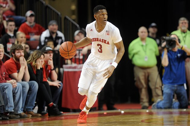 LINCOLN, NE - FEBRUARY 03:  Andrew White #3 of the Nebraska Cornhuskers handles the ball against the Maryland Terrapins at Pinnacle Bank Arena on February 3, 2016 in Lincoln, Nebraska.  (Photo by G Fiume/Maryland Terrapins/Getty Images)