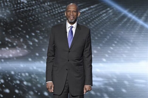 Kareem Abdul-Jabbar presents a tribute to Muhammad Ali at the ESPY Awards at the Microsoft Theater on Wednesday, July 13, 2016, in Los Angeles. (Photo by Chris Pizzello/Invision/AP)
