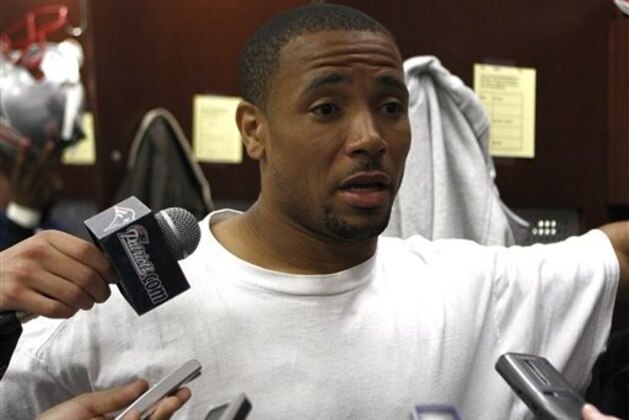 New England Patriots defensive back Rodney Harrison talks about the value of a player like Troy Brown to a football team following Brown's announcing that he was retiring from the NFL at Gillette Stadium in Foxborough, Mass., Thursday, Sept. 25, 2008. (AP Photo/Robert E. Klein)