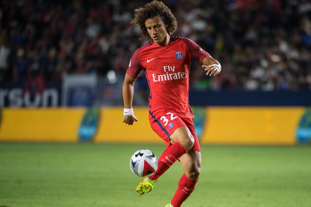 CARSON, CA - JULY 30: David Luiz #32 of Paris Saint-Germain during the International Champions Cup 2016 match between Paris Saint-Germain and Leicester City at StubHub Center on July 30, 2016 in Carson, California.  Paris Saint-Germain won the match 4-0  (Photo by Shaun Clark/Getty Images)
