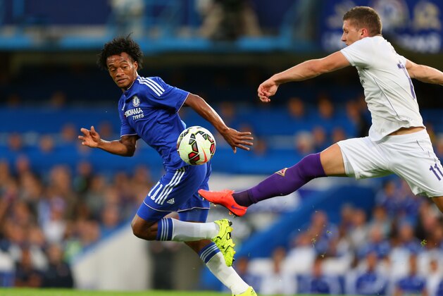LONDON, ENGLAND - AUGUST 03:  Juan Cuadrado of Chelsea during the pre-season friendly between Chelsea and Fiorentina at Stamford Bridge on August 5, 2015 in London, England.  (Photo by Catherine Ivill - AMA/Getty Images)