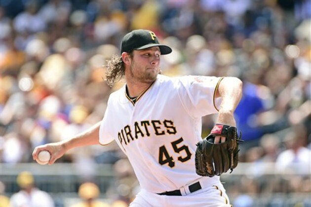 Pittsburgh Pirates' Gerrit Cole pitches during a baseball game against the Houston Astros in Pittsburgh, Wednesday, Aug. 24, 2016. (AP Photo/Fred Vuich)