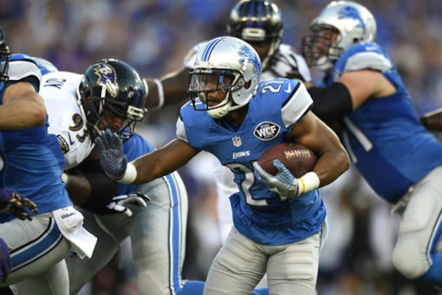 FILE - In this Aug. 27, 2016, file photo, Detroit Lions running back Ameer Abdullah rushes the ball in the first half of a preseason NFL football game against the Baltimore Ravens, in Baltimore. Abdullah, along with third-down standout Theo Riddick, is really the one to watch. (AP Photo/Gail Burton, File)