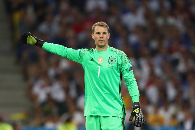 MARSEILLE, FRANCE - JULY 07:  Manuel Neuer of Germany reacts during the UEFA EURO 2016 semi final match between Germany and France at Stade Velodrome on July 7, 2016 in Marseille, France.  (Photo by Alexander Hassenstein/Getty Images)