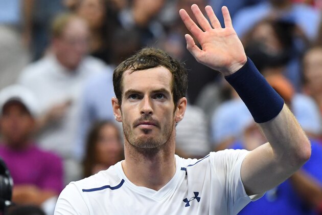 Sept 1, 2016; New York, NY, USA; Andy Murray of the UK celebrates after defeating Marcel Granollers of Spain (not pictured) on day four of the 2016 U.S. Open tennis tournament at USTA Billie Jean King National Tennis Center. Mandatory Credit: Robert Deutsch-USA TODAY Sports