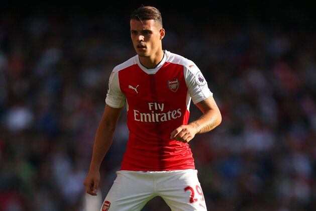 LONDON, ENGLAND - AUGUST 14: Granit Xhaka of Arsenal during the Premier League match between Arsenal and Liverpool at Emirates Stadium on August 14, 2016 in London, England. (Photo by Catherine Ivill - AMA/Getty Images)