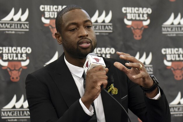 Jul 29, 2016; Chicago, IL, USA; Chicago Bulls guard Dwayne Wade addresses the media during a press conference at Advocate Center. Mandatory Credit: David Banks-USA TODAY Sports