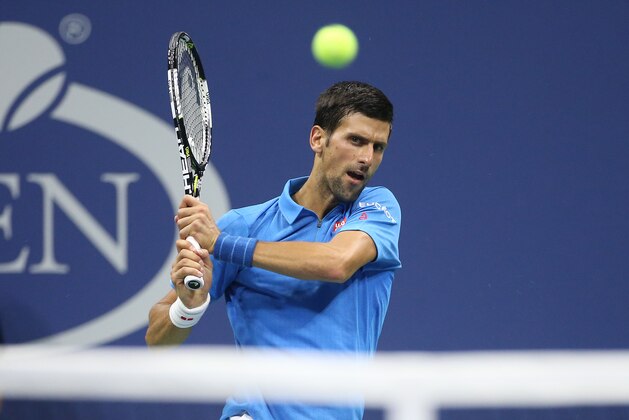 NEW YORK, NY - AUGUST 29: Novak Djokovic of Serbia in action during his first round match on day 1 of the 2016 US Open at USTA Billie Jean King National Tennis Center on August 29, 2016 in New York City. (Photo by Jean Catuffe/Getty Images)
