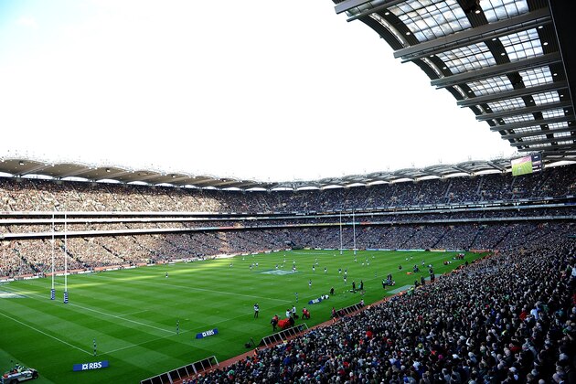 DUBLIN, IRELAND - MARCH 20: The last Six Nations match kicks off during the RBS Six Nations match between Ireland and Scotland at Croke Park on March 20, 2010 in Dublin, Ireland.  (Photo by Laurence Griffiths/Getty Images)