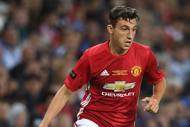 MANCHESTER, ENGLAND - AUGUST 03: Matteo Darmian of Manchester United in action during the Wayne Rooney Testimonial match between Manchester United and Everton at Old Trafford on August 3, 2016 in Manchester, England.  (Photo by Michael Regan/Getty Images)