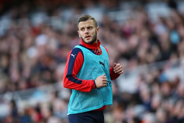 LONDON, ENGLAND - APRIL 30: Jack Wilshere of Arsenal warms up during the Barclays Premier League match between Arsenal and Norwich City at The Emirates Stadium on April 30, 2016 in London, England  (Photo by Paul Gilham/Getty Images)