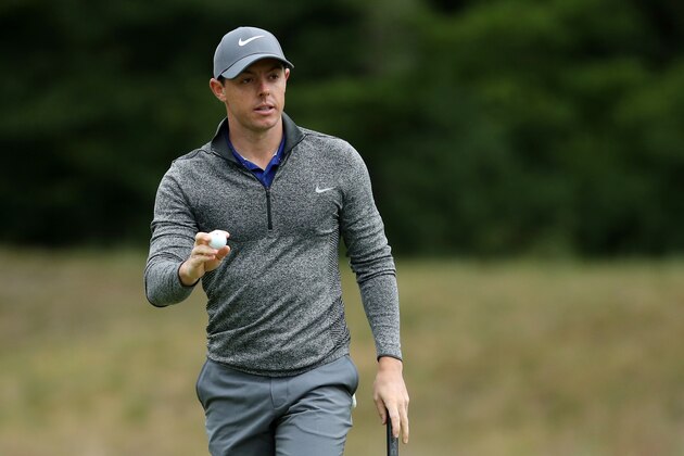 NORTON, MA - SEPTEMBER 05:  Rory McIlroy of Northern Ireland acknowledges the crowd on the fourth green during the final round of the Deutsche Bank Championship at TPC Boston on September 5, 2016 in Norton, Massachusetts.  (Photo by David Cannon/Getty Images)
