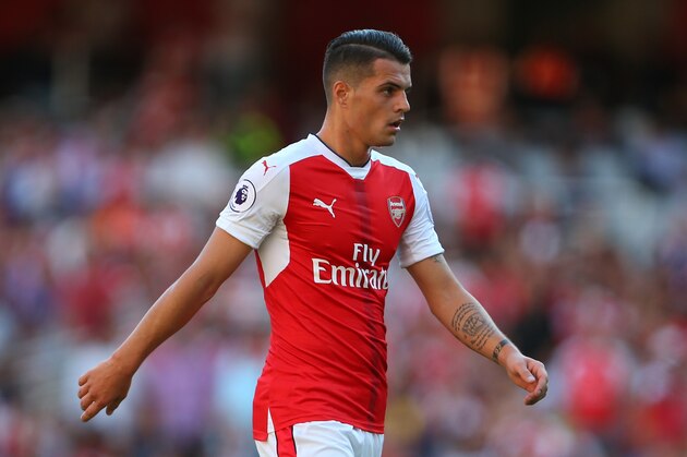 LONDON, ENGLAND - AUGUST 14: Granit Xhaka of Arsenal during the Premier League match between Arsenal and Liverpool at Emirates Stadium on August 14, 2016 in London, England. (Photo by Catherine Ivill - AMA/Getty Images)