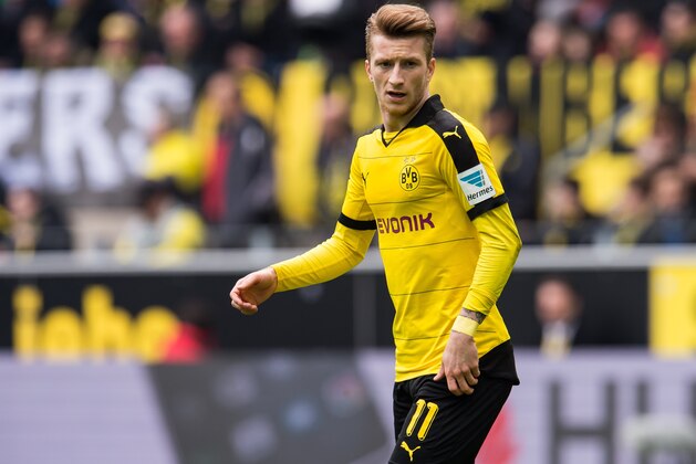 Marco Reus of Borussia Dortmund during the Bundesliga match between Borussia Dortmund and VfL Wolfsburg on April 30, 2016 at the Signal Idun Park stadium in Dortmund, Germany.(Photo by VI Images via Getty Images)