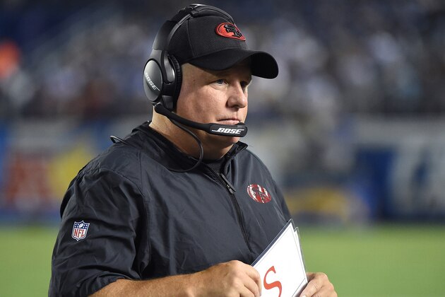 SAN DIEGO, CA - SEPTEMBER 01: Head coach Chip Kelly of the San Francisco 49ers on the sidelines during a preseason game against the San Diego Chargers at Qualcomm Stadium on September 1, 2016 in San Diego, California.  (Photo by Harry How/Getty Images)