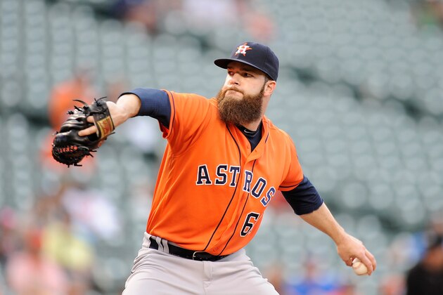 BALTIMORE, MD - AUGUST 21:  Dallas Keuchel #60 of the Houston Astros pitches against the Baltimore Orioles at Oriole Park at Camden Yards on August 21, 2016 in Baltimore, Maryland.  (Photo by G Fiume/Getty Images)